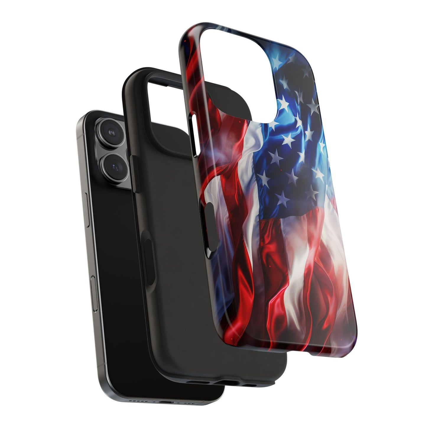 Patriotic Tough Phone Cases, American Flag Accessory, Durable Phone Cover, Gift for Veterans, Independence Day Decor