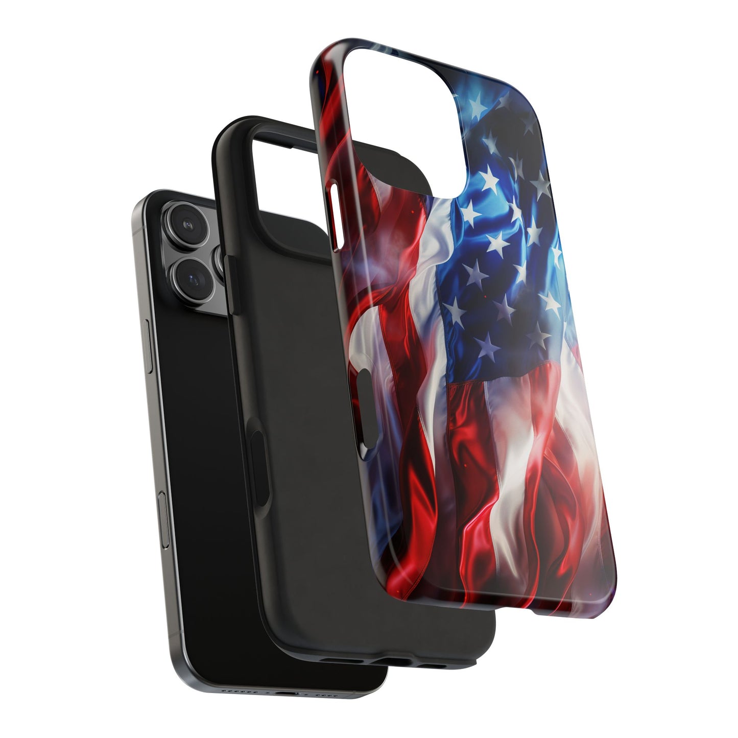 Patriotic Tough Phone Cases, American Flag Accessory, Durable Phone Cover, Gift for Veterans, Independence Day Decor