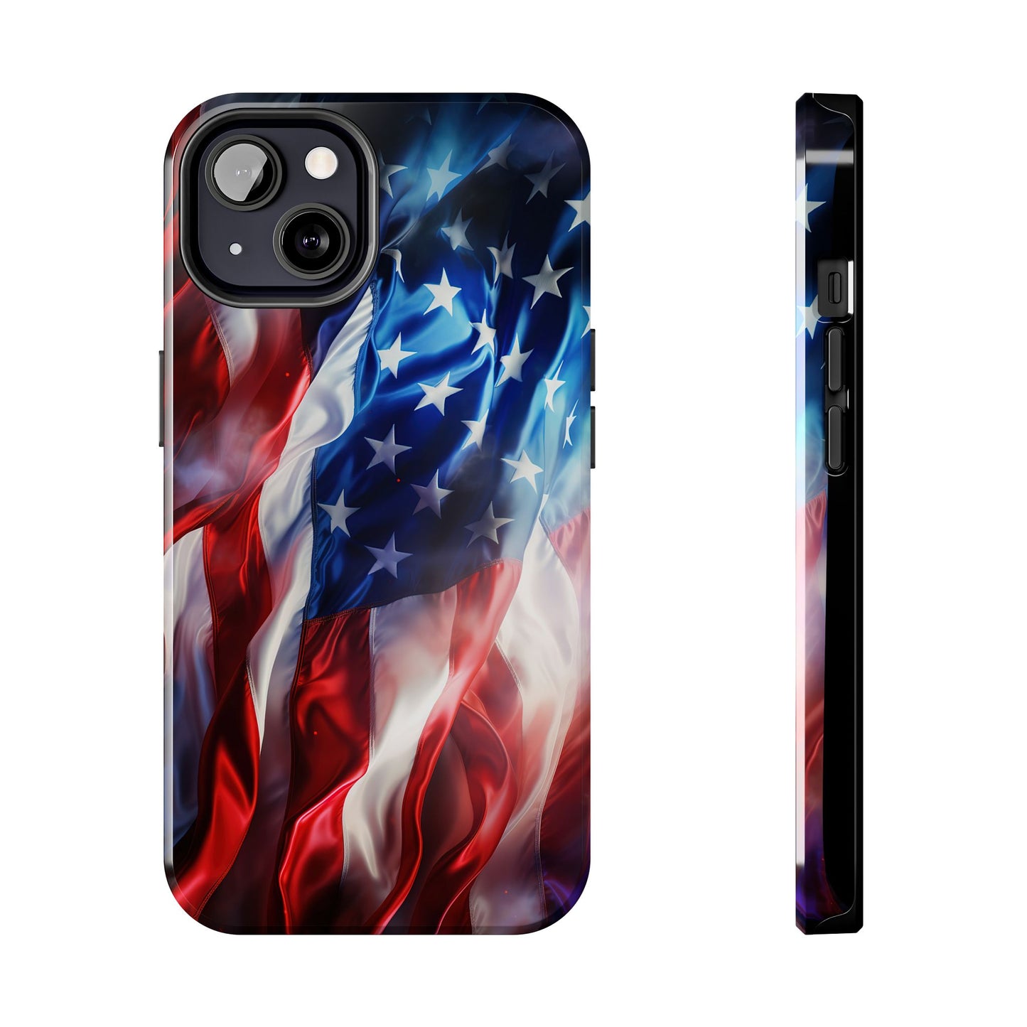 Patriotic Tough Phone Cases, American Flag Accessory, Durable Phone Cover, Gift for Veterans, Independence Day Decor