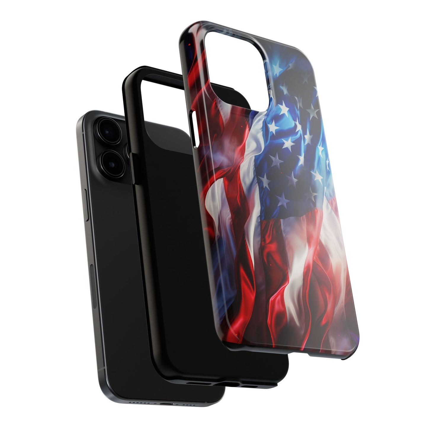 Patriotic Tough Phone Cases, American Flag Accessory, Durable Phone Cover, Gift for Veterans, Independence Day Decor