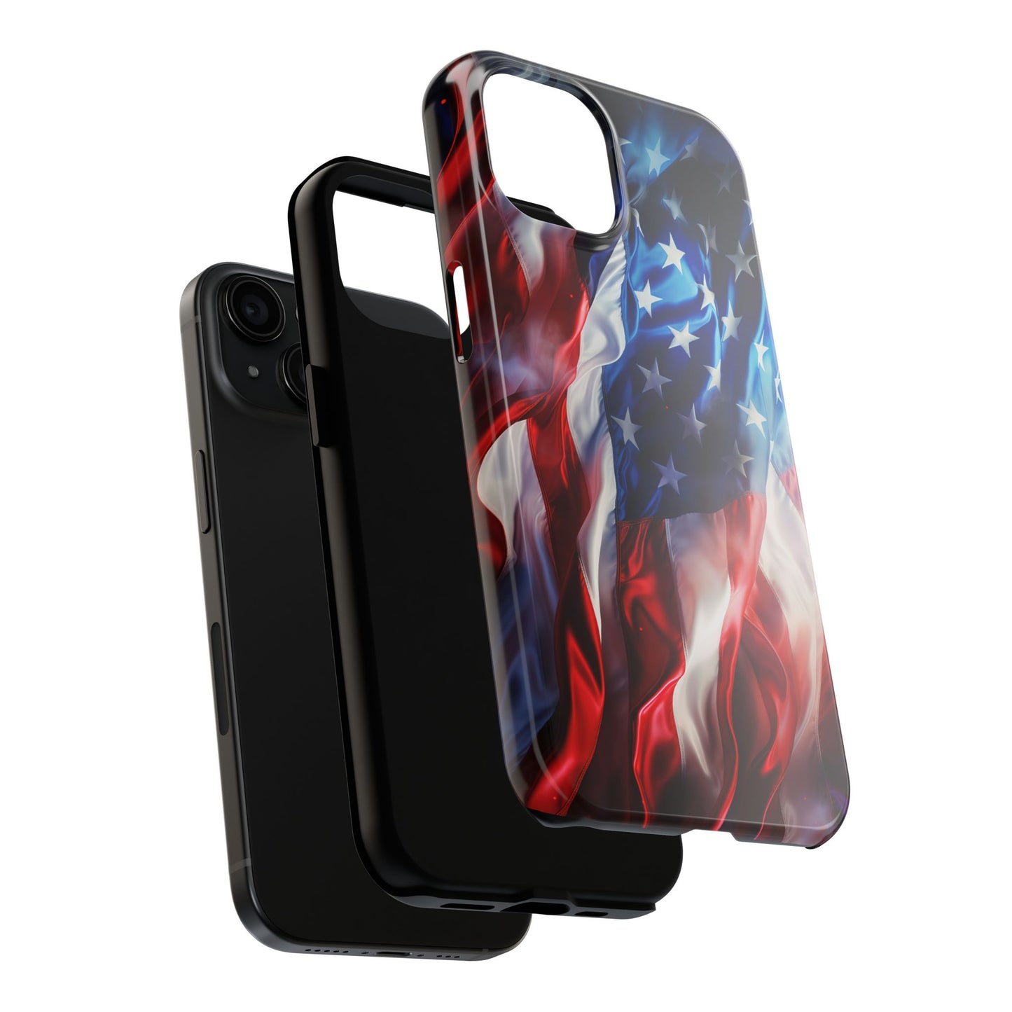 Patriotic Tough Phone Cases, American Flag Accessory, Durable Phone Cover, Gift for Veterans, Independence Day Decor