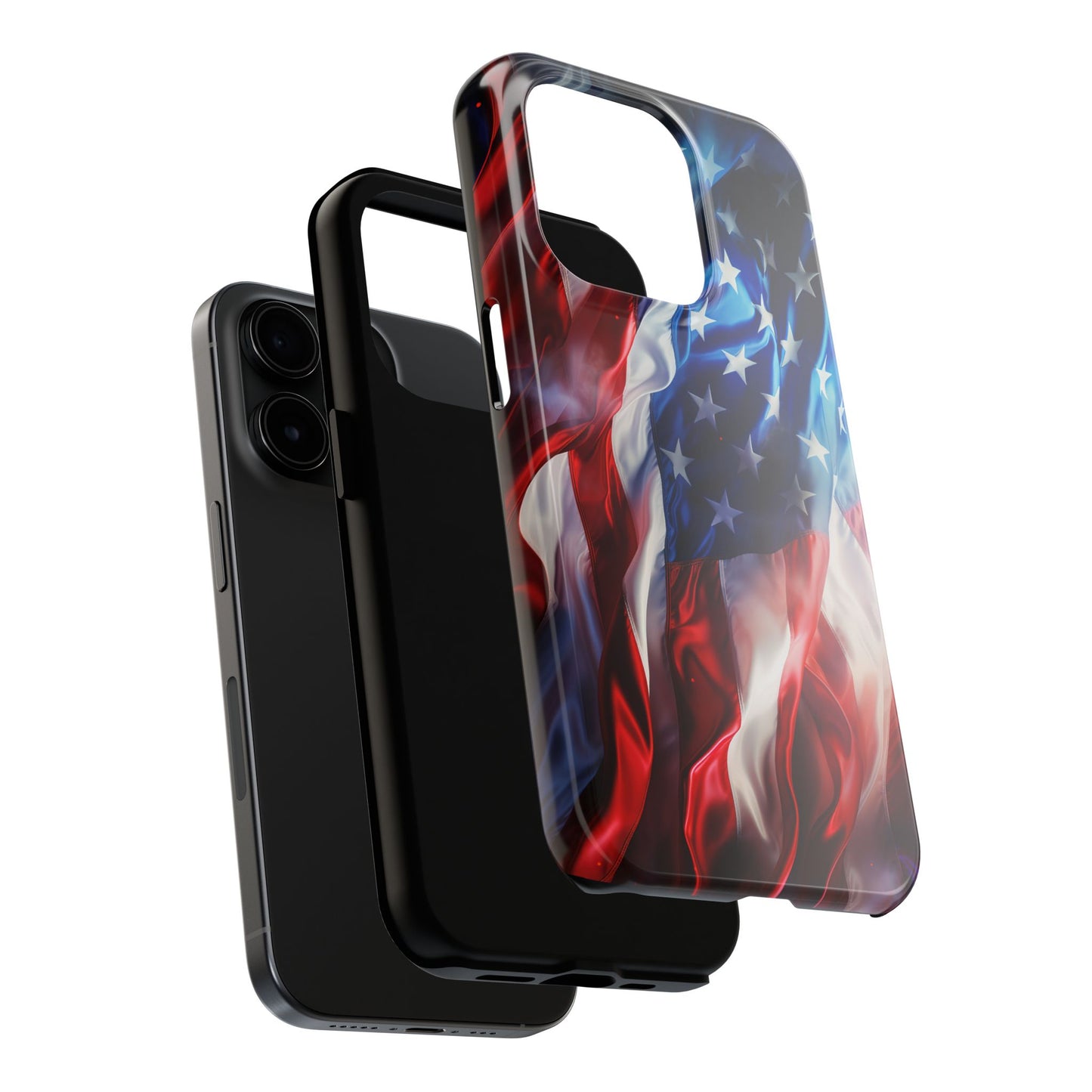 Patriotic Tough Phone Cases, American Flag Accessory, Durable Phone Cover, Gift for Veterans, Independence Day Decor
