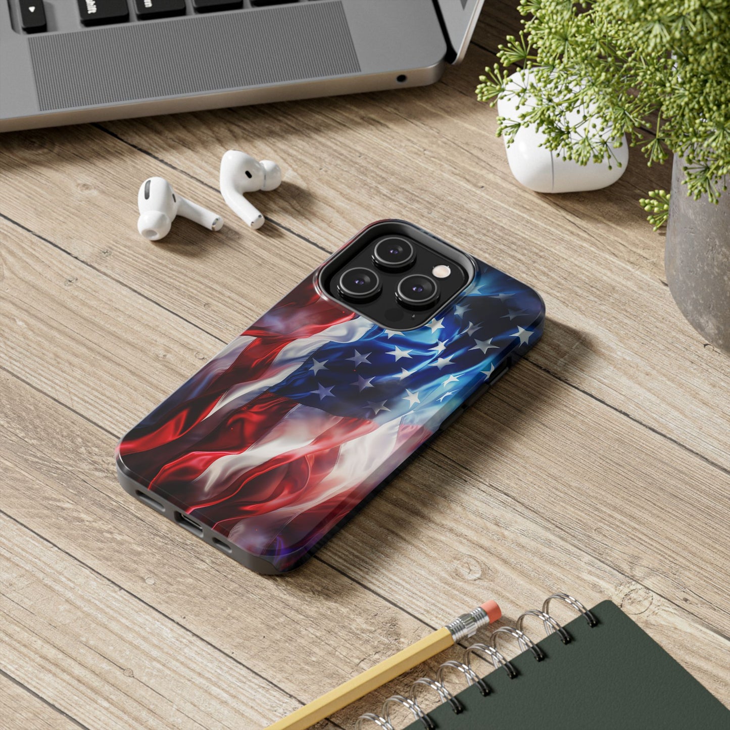 Patriotic Tough Phone Cases, American Flag Accessory, Durable Phone Cover, Gift for Veterans, Independence Day Decor