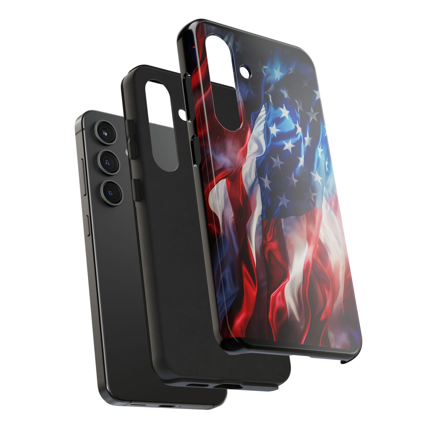 Patriotic Tough Phone Cases, American Flag Accessory, Durable Phone Cover, Gift for Veterans, Independence Day Decor
