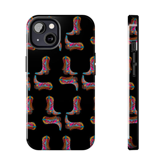 Colorful Western Boot Phone Case, Tough Phone Cases, Protective Case, Gift for Cowgirl, Trendy Accessory, Fun Tech Gear