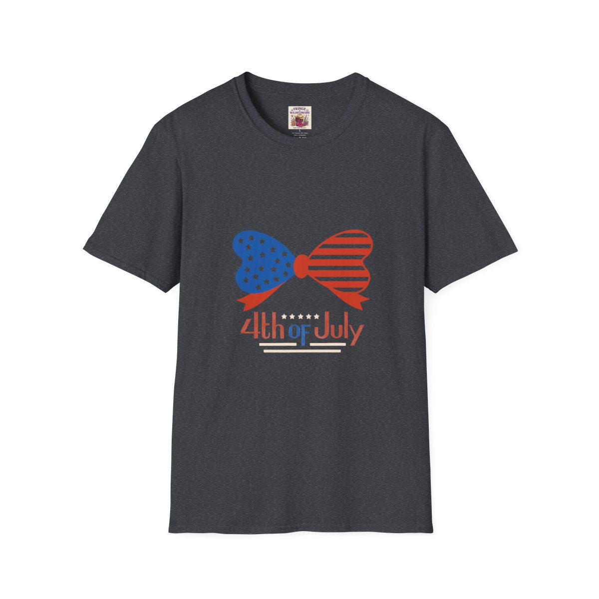 Patriotic Bow T-Shirt, 4th of July Outfit, Unisex Tee, Independence Day Apparel, Summer Celebration Shirt, Casual Red, White & Blue Top