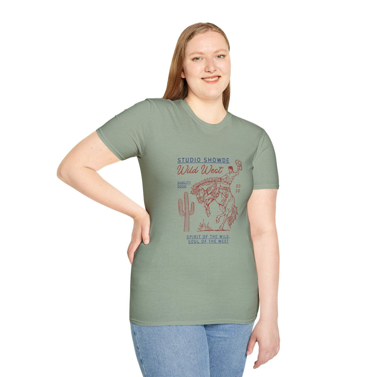 Wild West Spirit Unisex Softstyle T-Shirt, Boho Tee, Cowboy Apparel, Western Fashion, Festival Outfit, Gift for Rodeo Fans