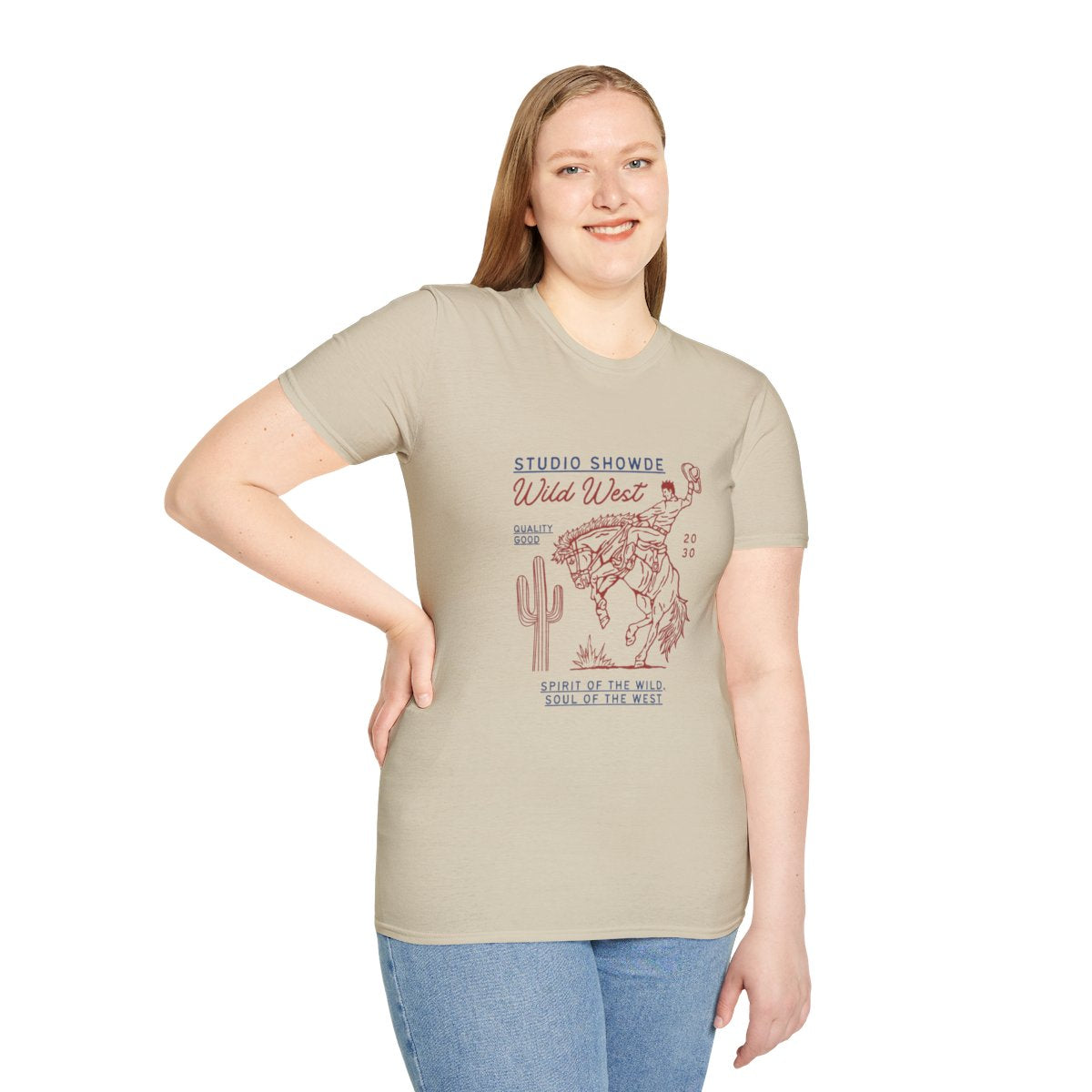 Wild West Spirit Unisex Softstyle T-Shirt, Boho Tee, Cowboy Apparel, Western Fashion, Festival Outfit, Gift for Rodeo Fans