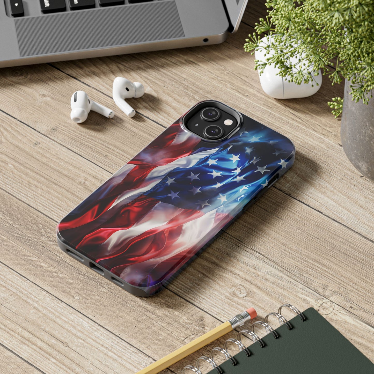 Patriotic Tough Phone Cases, American Flag Accessory, Durable Phone Cover, Gift for Veterans, Independence Day Decor