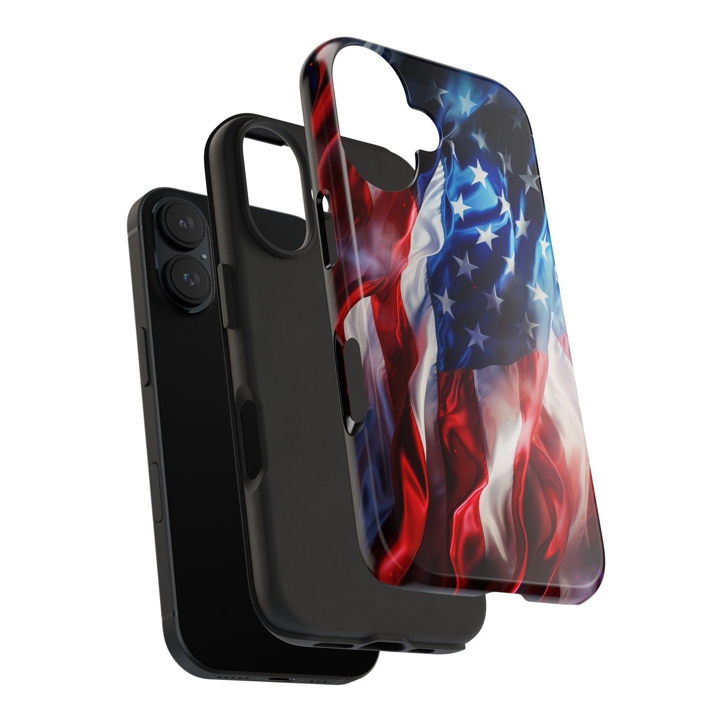 Patriotic Tough Phone Cases, American Flag Accessory, Durable Phone Cover, Gift for Veterans, Independence Day Decor