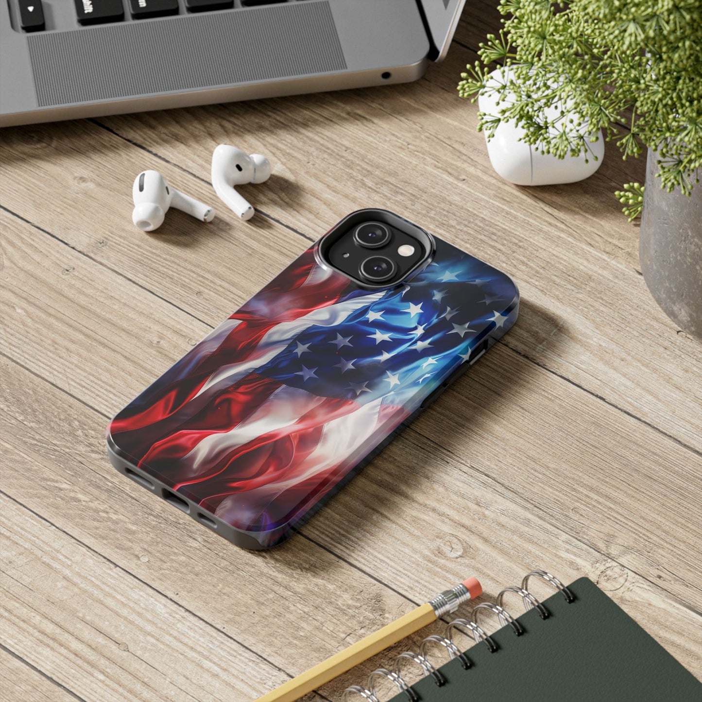 Patriotic Tough Phone Cases, American Flag Accessory, Durable Phone Cover, Gift for Veterans, Independence Day Decor