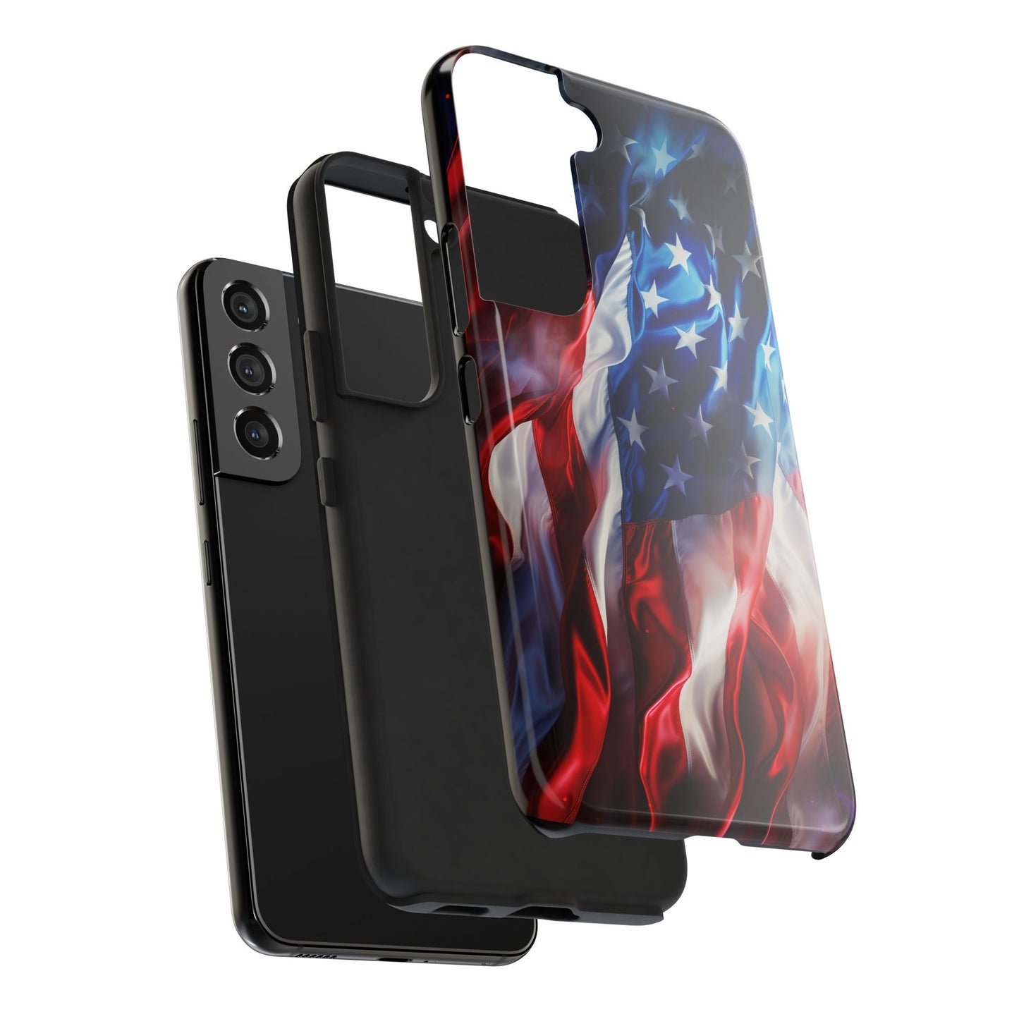 Patriotic Tough Phone Cases, American Flag Accessory, Durable Phone Cover, Gift for Veterans, Independence Day Decor