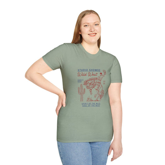 Wild West Spirit Unisex Softstyle T-Shirt, Boho Tee, Cowboy Apparel, Western Fashion, Festival Outfit, Gift for Rodeo Fans