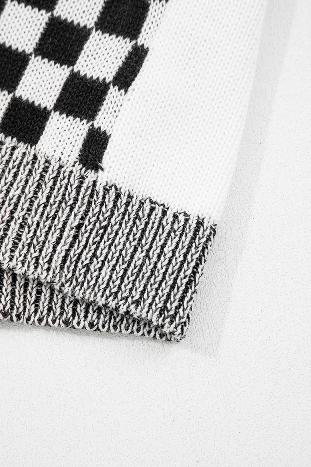 Orange Checkered Open Front Drop Shoulder Cardigan