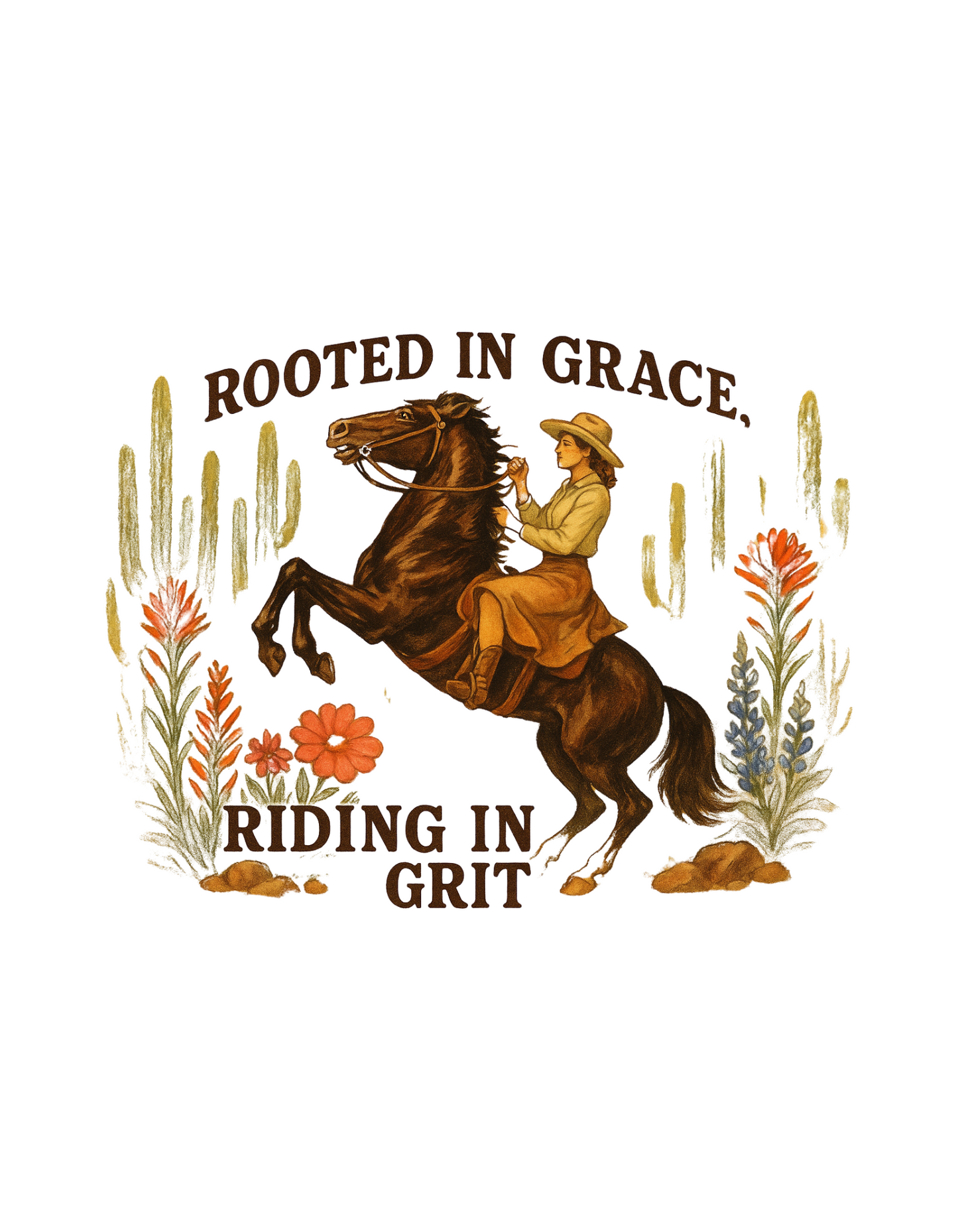 Rooted in Grace T-Shirt, Equestrian Apparel, Horse Lover Gift, Western Style Tee, Country Life Shirt, Inspirational Rider Top