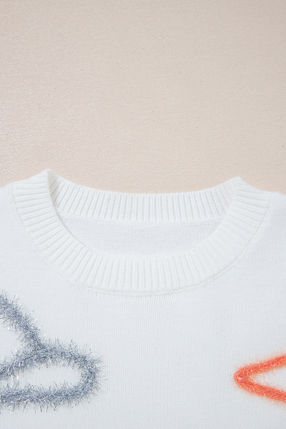 White Tinsel Boots Horseshoe Star Pattern Knit Sweater